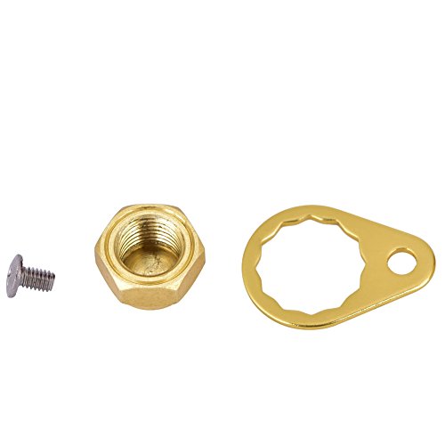 Fishing Reel Nut Covers, DIY Installation Secure Handle Locking Reel Handle Plate Covers Gold Left Hand for Anglers DIY Enthusiasts Freshwater Saltwater Fishing