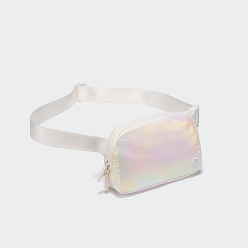 Pander Two Way Zipper Fanny Pack Nylon Everywhere Belt Bag for Women, Water Repellent Waist Packs, Crossbody Bags with Adjustable Strap(Iridescent). - color: Iridescent