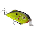 Strike King Hybrid Hunter Shallow Jr. Fishing Lure, Shallow Diving Crankbait, 90-Degree Bill, 3D Eyes, Loud Rattle, Dives 1 to 3-Feet,Size 4 & 6 Treble Hooks - color: Chartreuse with Black Back, size: 1 oz