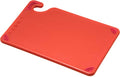 San Jamar Saf-T-Grip Plastic Cutting Board with Safety Hook, 6" x 9" x 0.375", Red - color: Red