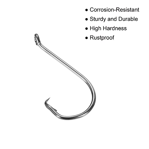 PATIKIL Fishing Circle Hooks Carbon Steel Offset Hook with Barbs for Freshwater Saltwater - size: 27mm/1.06"