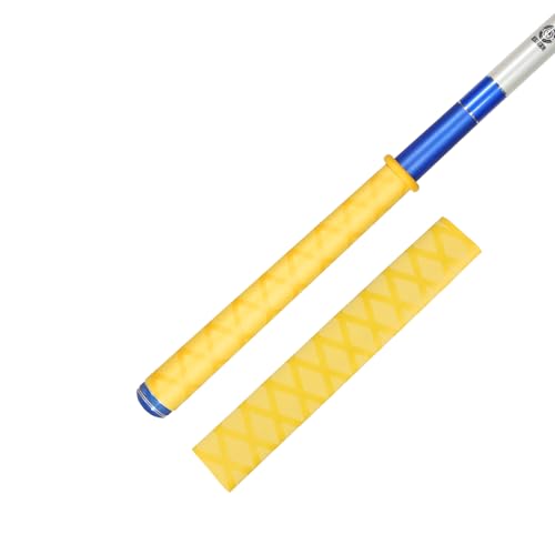 Fishing Rod Handle Grip Pole Wrap X-Tube Heat Shrink Tubing Non-Slip Insulated Abrasion Sleeve-Length:39" Diameter:25/32" (Yellow) - color: Yellow, size: Diamter:20mm"(25/32 inch)