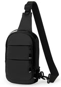 Small Crossbody Bags for Men Women Mini Sling Bag Lightweight Chest Bag for Hiking Travel Sports - color: black