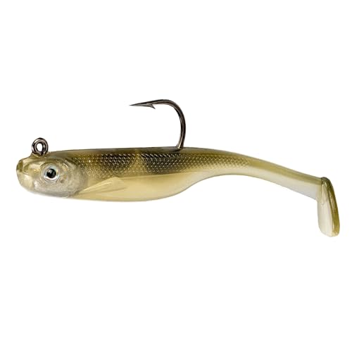 Strike King Homing Minnow Fishing Lure, Pre-Rigged Soft Plastic Swimbait, 3-Pack - color: Chrome Ayu, size: 3"