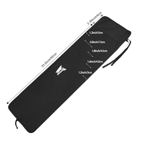 Aventik Neoprene Fly Rod Sock, 5-Compartment Fly Rod Sleeve Protector, Fishing Rod Cover for Travel & Storage - color: Black, size: Fly rod 10'0''-10'6'' 4sec with Extra tip