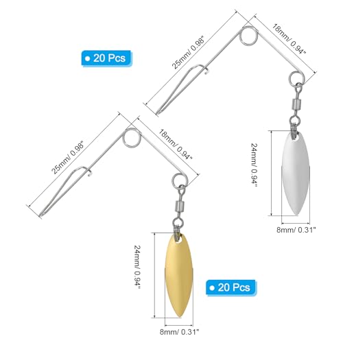 PATIKIL Fishing Spinnerbait Wire with Blade, Willow Leaf - size: Small