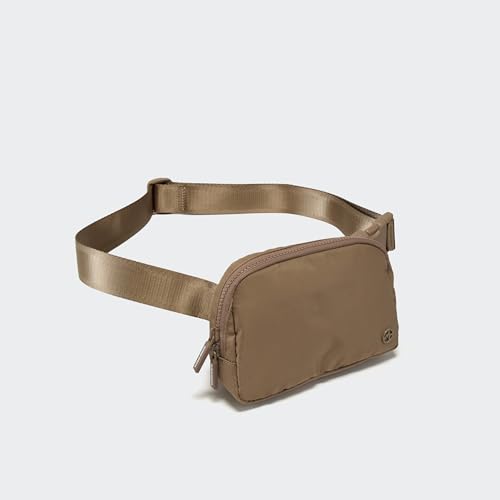 Pander Two Way Zipper Fanny Pack Nylon Everywhere Belt Bag for Women, Water Repellent Waist Packs, Crossbody Bags with Adjustable Strap (Gray Brown) - color: Gray Brown