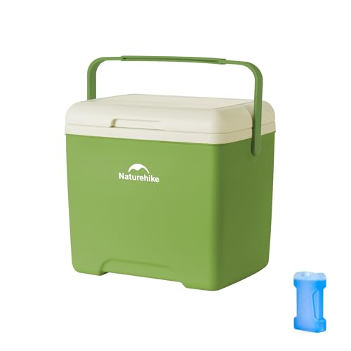 Naturehike 5.3/15/19 QT Hard Cooler, Insulated Ice Chest Box, Portable Ice Retention Cooler for Beach Camping Picnic Fishing Barbecue - color: Green, size: 14.8QT