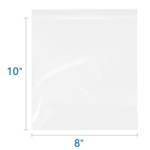 iMailer - 6 Mil Thick Zip Poly Bags(10 Pack, 8x10 Inches) - Heavy Duty Resealable Plastic Bags for Food, Tools, and Crafts - Durable and Reusable Storage Solution - size: 8" x 10" 10 PACK