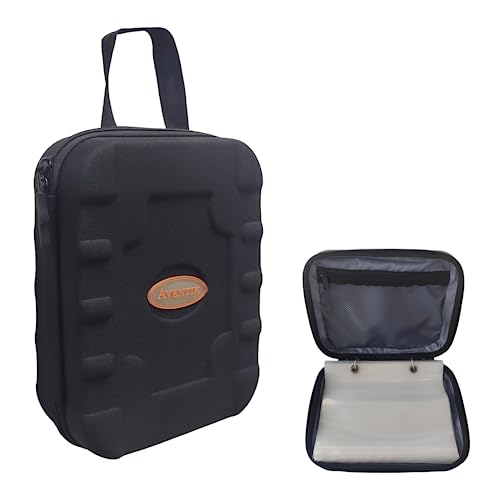 Aventik Fishing Tackle Binder Hard EVA Shell Cover Fishing Bait Organized Storage Saltwater Resistant Fishing Tackle Storage Bag(black) - color: Black