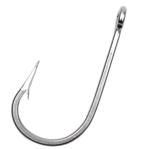 Fishing Hooks Saltwater Tuna Hooks, 15pcs Stainless Steel Big Game Hooks Forged Ringed Extra Strong Saltwater Fishing Tackle for Salmon Tuna Fishing - size: 7/0