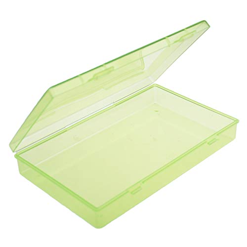Goodma 4 Pieces Rectangular Plastic Storage Boxes, Green, 7.1x4.3x1.2 inch | Empty Organizer Containers, Hinged Lids, For Small Items and Craft Projects - color: Green, size: 7.1 x 4.3 x 1.2 in