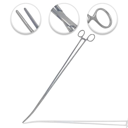 Cynamed 24" Long Curved Hemostat Forceps - Stainless Steel Locking Tweezer Clamps - Ideal Hemostats for Nurses, Fishing Forceps, Crafts and Hobby - style: Curved