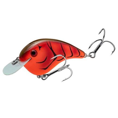 Strike King Chick Magnet Jr. Crankbait Fishing Lure, 1/4 oz, Dives 4-6 Feet, Premium Hooks - color: Fire Craw