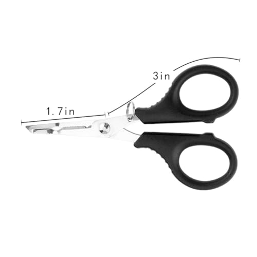Multifunctional Fishing Plier Fish Hook Remover Cutter Scissors with Hooked Tip Practical Fishing Tool Durable Stainless Steel Fish Hook Remover Multifunctional Fishing Tool Accessory, Black