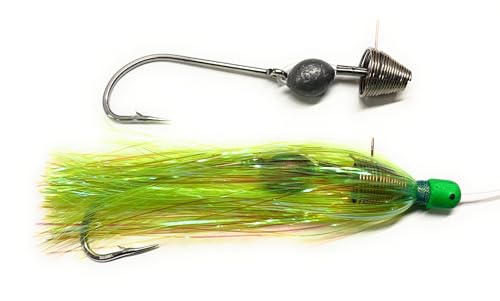 (5 Pack) Ballyhoo Rig Making Kit Bonus Chugger & Squid Skirt Included Saltwater Fishing Lures for Dolphin Mahi Tuna Wahoo Dorado and King Mackerel. Offshore Big Game Trolling Ballyhoo Fishing Rigs