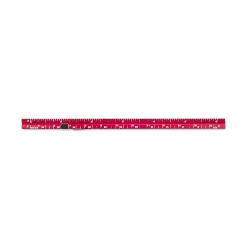 Alumicolor 3611-4 Aluminum Combination Pocket Scale With Clip, 6IN, Red - color: Red, size: 6 Inch, style: Combination With Clip