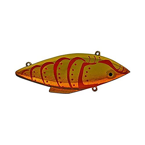 Bill Lewis Lures Lifelike Vibrations Rat-L-Trap 1/2 OZ Lipless Crankbait Fishing Wobble Sinking Lure for Black Bass, Trout, Walleye, Pike, Salmon - color: Goldfire Craw