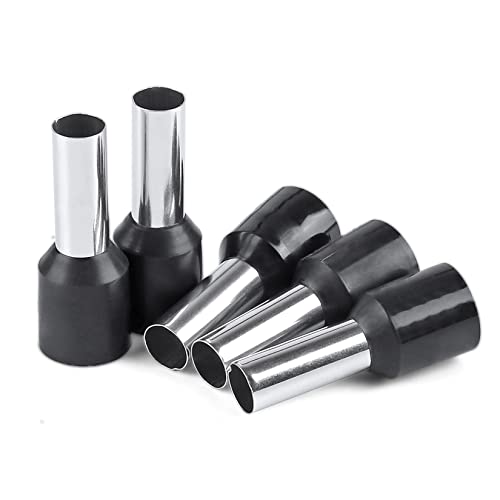 XHF 200 PCS AWG 6/16mm² Wire Ferrules Insulated Copper Crimp Connectors, Crimp Pin Cord End Terminals Black - color: 200 PCS AWG 6/16.0mm²Black