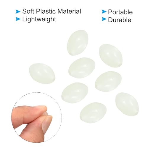 PATIKIL Glow Fishing Beads Soft Plastic Oval Rubber Luminous Fishing Bait Eggs Rig Bead Tackle Lures Accessories with Storage Box - color: White, size: 8x6mm