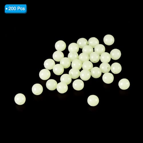 PATIKIL Glow Fishing Beads Plastic Round Rubber Luminous Fishing Bait Eggs Rig Bead Tackle Lures Accessories with Box - color: White, size: 8mm