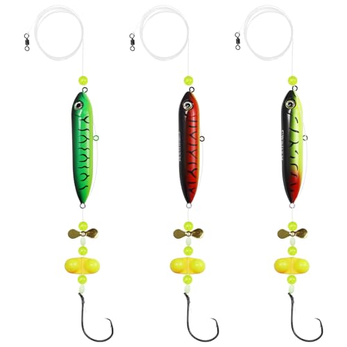 Catfish Float Rig Demon Dragon Style Rattling Line Float Propeller and Circle Hooks 6/0 8/0 for Santee Cooper Rig Catfishing Tackle - color: 6/0 Hook Catfish Rig - 3 PCS