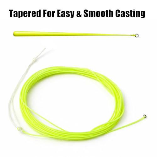 Aventik Tenkara Fly Fishing Line – Tapered Floating Line with PVC Coating, Lightweight & Polyester Braided core, Smooth Casting Tenkara Line for Fly Fishing - color: Yellow, size: 10FT,12LB