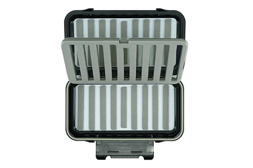 Kingfisher Waterproof Dry Fly Fishing Box with Leaf - color: Black, size: Foam A Box