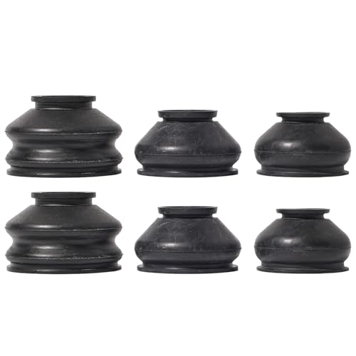 6PCs Universal Ball Joint Head Dust Protection Tie Rod Boot Cover Automotive Replacement Tie Rod End Boots Rubber Track Turn Lower Upper Repair Kit Car Suspension Steering Parts Accessories 3x2 Sizes