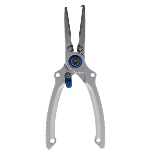Reaction Tackle Aluminum Fishing Pliers with Tungsten Carbide Cutters, Braid Cutter, Hook Remover and Crimper, Saltwater Corrosion Resistant with Sheath and Lanyard - size: Split Ring