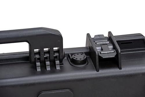 MEIJIA Portable Waterproof All Weather Hard Rifle Case,Soft Handle Grip,Customizable Fit Foam Inserted,without wheels,Black - size: 50INCH