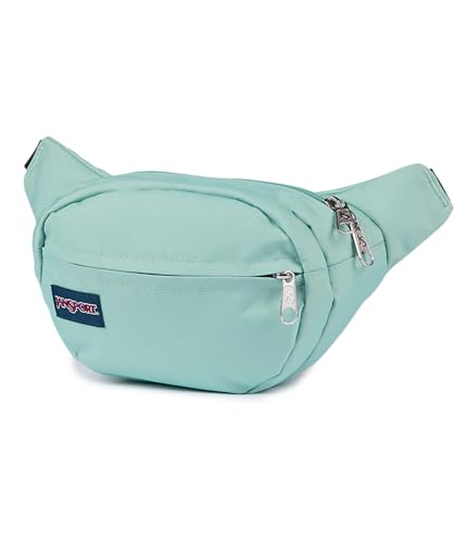JanSport Fifth Avenue Fanny Pack Crossbody Bags for Women, Men - Stylish, Durable Waist Bag with Adjustable Belt, Main Zippered Pocket, Quick Stash Pocket - Travel Essentials - Black - color: Faded Sage