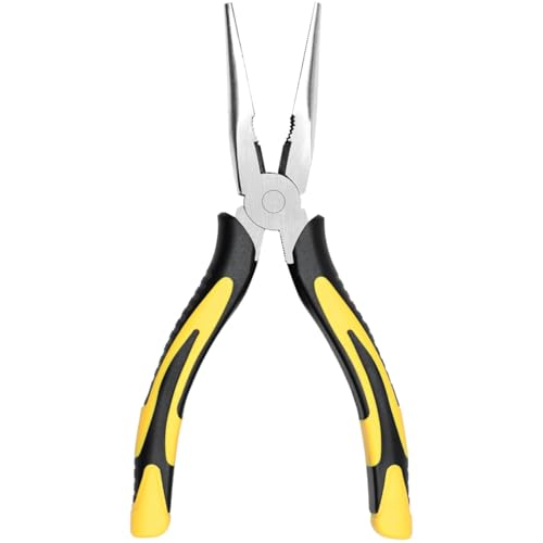 Long Needle Nose Pliers-8’’Soft Grip with Wire Cutter for Home,1pcs | Strong Cutting Force,Paper Clamp Precision, High Carbon Steel,Long Nose Cutting Pliers for Home, Fishing, Jewelry, Crafts - style: One-8in