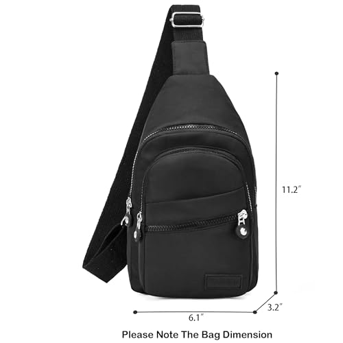Banelu Small Sling Backpack Crossbody Bags for Women Men, Small Sling Bag Cross Body Bag Fanny Packs Crossbody Purses - Black - color: Black