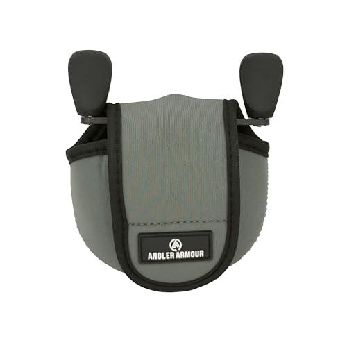 Angler Armour Baitcast Reel Cover | Baitcaster Sleeve | Fishing Reel Pouch | Low Profile Baitcasting Reel Protector | Neoprene Reel Case | 50 100 200 Series Baitcast Covers - color: Titanium Gray