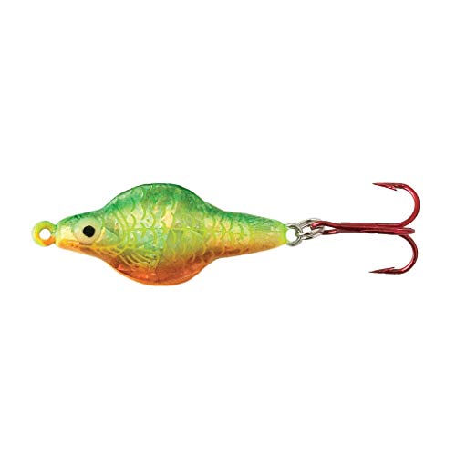 Lindy Rattl'N Flyer Spoon Hybrid Ice Fishing Lure Jigging Spoon - color: Fire Tiger, size: 1/4 oz