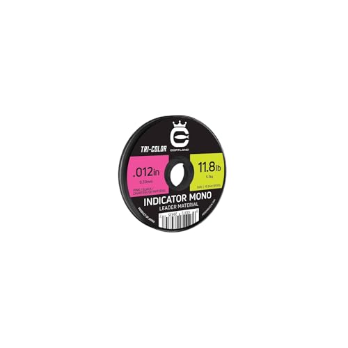 Cortland Indicator Mono Leader Material Fly Fishing - color: Tri-Color (Chartreuse/Black/Pink), size: 0.008" / 7.2 lb