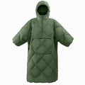 ATEPA Wearable Sleeping Bag Blanket Poncho, Recycled Water-Resistant Camping Poncho, Stadium Blanket for Outdoor Sports - color: Green