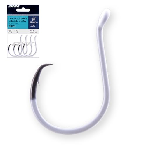 BKK Offset Heavy Circle Glow Hook | 2X | Glow in The Dark | Needle Point - size: 6#