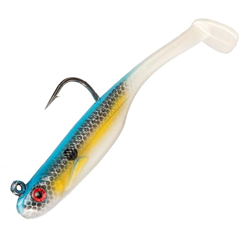 Strike King Homing Minnow Fishing Lure, Pre-Rigged Soft Plastic Swimbait, 3-Pack - color: Sexy Shad, size: 3"