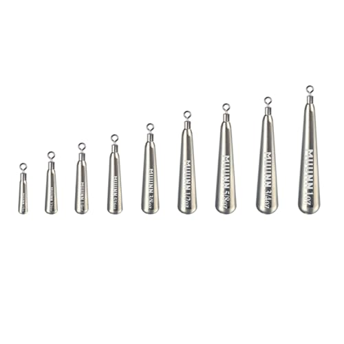 Tungsten Free Rig Weights,10Pcs Drop Shot Rig Weights Tungsten Fishing Sinkers, More Compact Than Lead Weights, Tie on Connect - size: 1/8oz - 10 Pack, style: Plain
