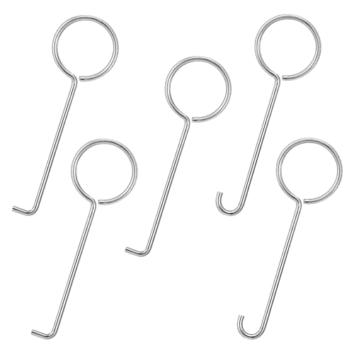 Ymapinc Drain Key Lifting Hooks, Easy Drain Grate Cleaning Hook, Stainless Steel Talon Drain Opener, Efficient Clog Remover for Bathroom, Kitchen, And Utility Drains Grate, Silver 5 PCS