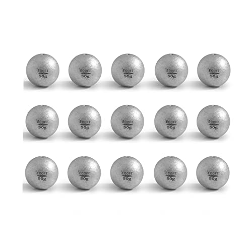 Lead Free Fishing Weights Sinkers 10g-200g Coated Egg Sinkers Weights Oval Shape Assorted Sizes Bag and Fishing Weights Assortment Box Non-Lead Fishing Weights Saltwater Freshwater - style: 50g(1.8oz)-15pcs