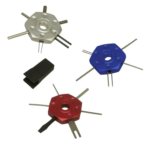 4-Piece Wire Terminal Release Tool Kit, Compatible with Lisle 57750 GM Ford | 4-piece color-coded release tool kit for GM, Ford, Weather-Pack & Pack-Con connectors. Replacement for Lisle 57750 specs.