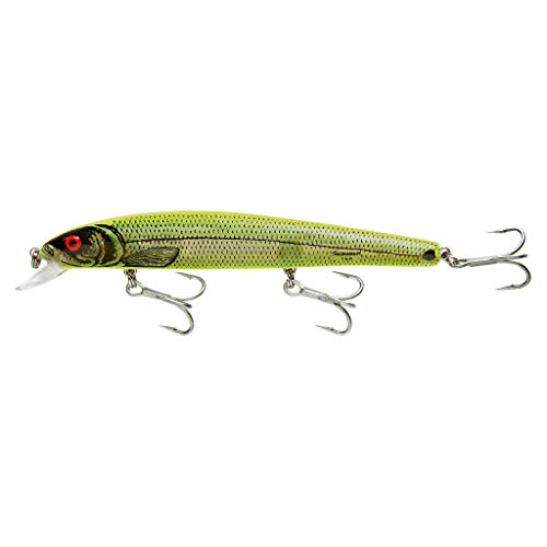 Bomber Lures Long A Slender Minnow Jerbait Fishing Lure - color: Silver Flash Chartreuse, style: Heavy Duty Long a Slender Minnow Jerbait Fishing Lure