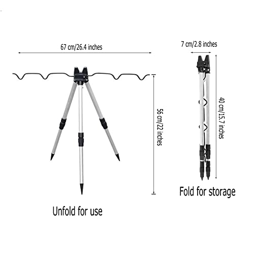 Fishing Rod Tripod Stand Fishing Rod Holder Aluminum Alloy Telescopic Legs