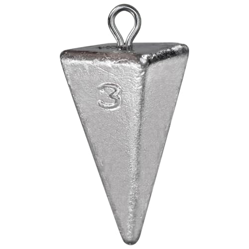 Triangle Fishing Weights 4-Sided Pyramid Sinkers Lead Fishing Weights and Sinkers for Saltwater Ocean Surf 1oz-32oz/2LB - size: 3oz-6pack