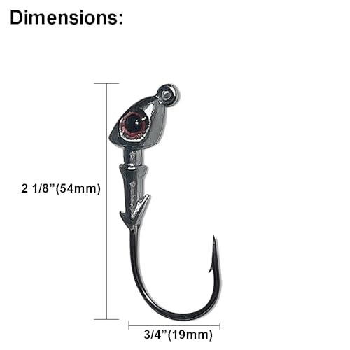 Jig Heads for Fishing with Super Sharp Black Nickel Hooks - Double Locking Bait Stays & Multi-Color 3D Eyes - Perfect for Freshwater & Saltwater Fishing - color: Silver, size: 1/4 oz - 5 Pack
