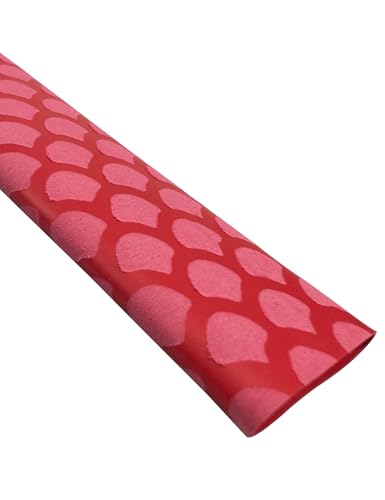 Accering Fishscale Pattern Heat Shrinkable Tubing Rod Wrap Durable for Sports Racquets Baseball Grip (φ15mm, L3.3ft, Red) - color: Red, size: φ15mm, L3.3ft