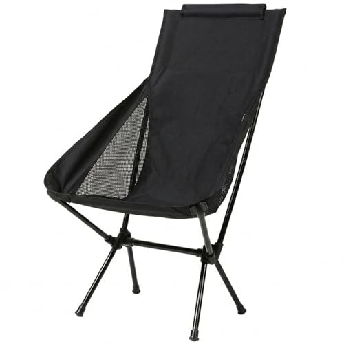 Wind Tour Portable Camping Chair Foldable Outdoor Chair for Hiking Camp Backpacking Lawn Beach Fishing Picnic with Carry Bag (High-Back | Black) - color: High-back | Black